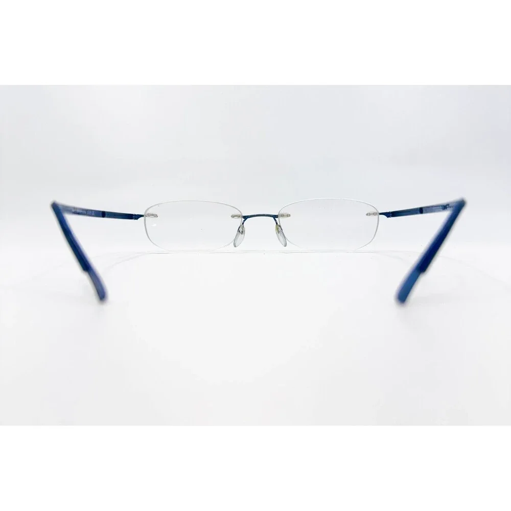 Silhouette Eyeglasses Mens Blue Rimless Oval Frame Austria 5416 40 6060 19 150